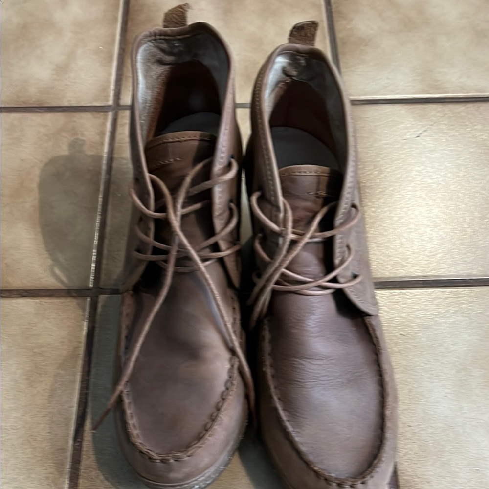 OluKai Brown Ankle Booties with Moccasin Toe